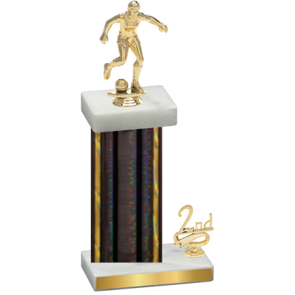 Accented Single Black Glacier Second Place Soccer Trophy