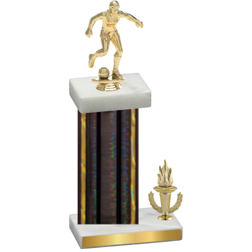 Accented Single Black Glacier Victory Soccer Trophy