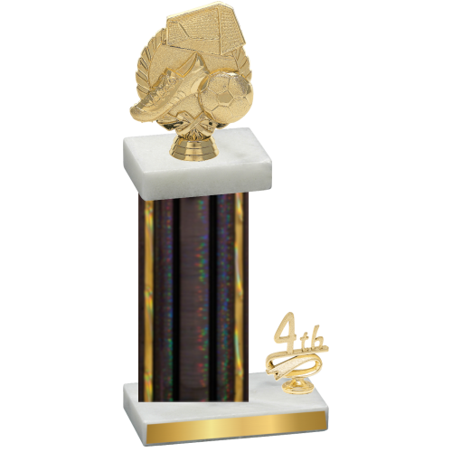 Accented Single Black Glacier Fourth Place Soccer Trophy