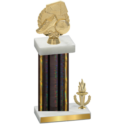 Accented Single Black Glacier Victory Soccer Trophy