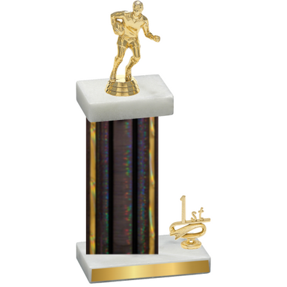 Accented Single Black Glacier First Place Rugby Trophy