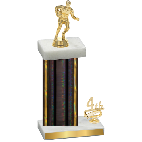 Accented Single Black Glacier Fourth Place Rugby Trophy