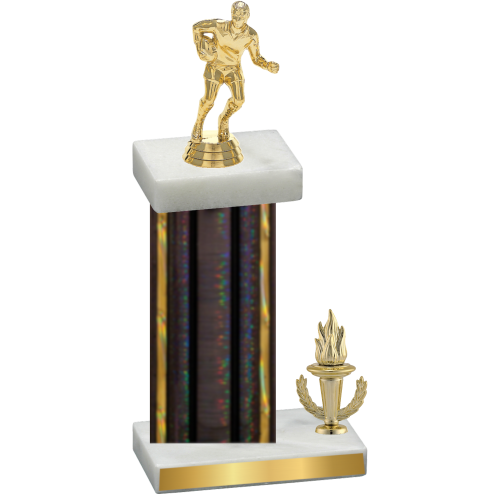 Accented Single Black Glacier Victory Rugby Trophy