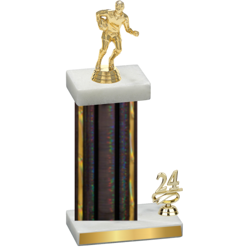 Accented Single Black Glacier Year Rugby Trophy