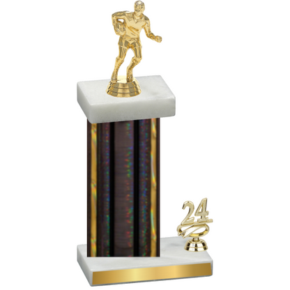 Accented Single Black Glacier Year Rugby Trophy