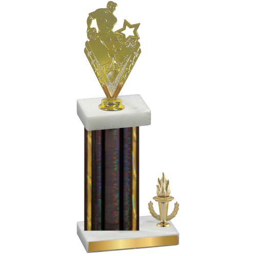 Accented Single Black Glacier Victory Rugby Trophy