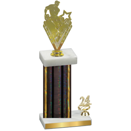 Accented Single Black Glacier Year Rugby Trophy