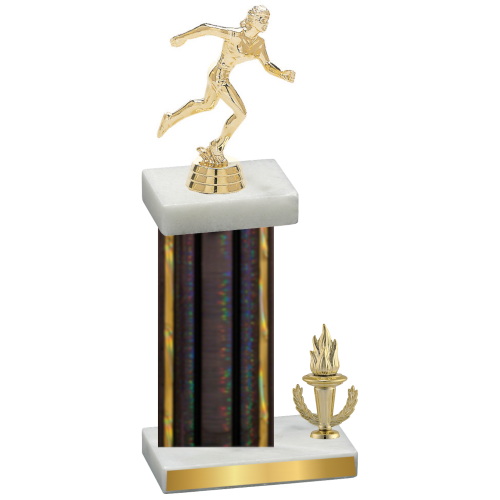 Accented Single Black Glacier Victory Running Trophy