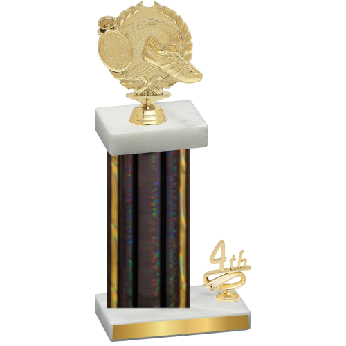 Accented Single Black Glacier Fourth Place Running Trophy