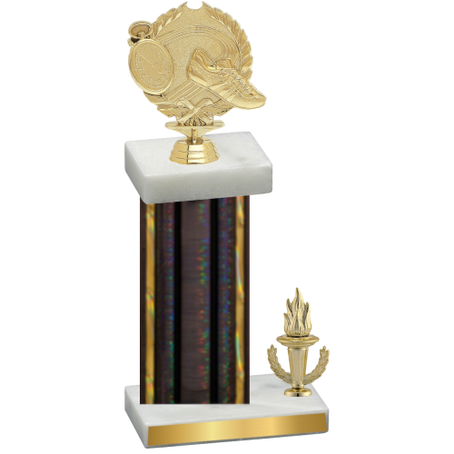 Accented Single Black Glacier Victory Running Trophy