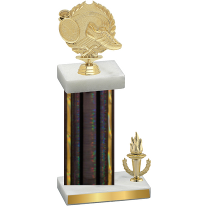 Accented Single Black Glacier Victory Running Trophy