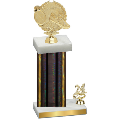 Accented Single Black Glacier Year Running Trophy