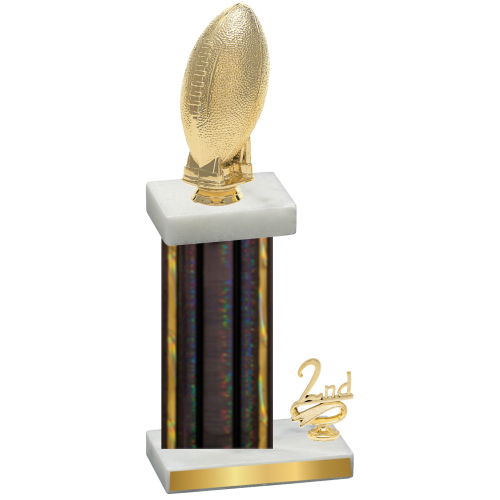 Accented Single Black Glacier Second Place Football Trophy