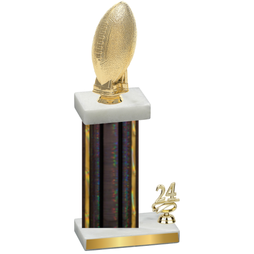 Accented Single Black Glacier Year Football Trophy