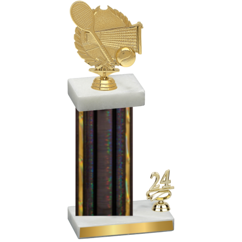 Accented Single Black Glacier Year Tennis Trophy