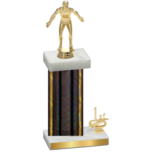 Accented Single Black Glacier First Place Wrestling Trophy