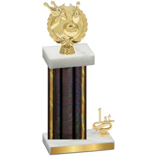 Accented Single Black Glacier First Place Bowling Trophy