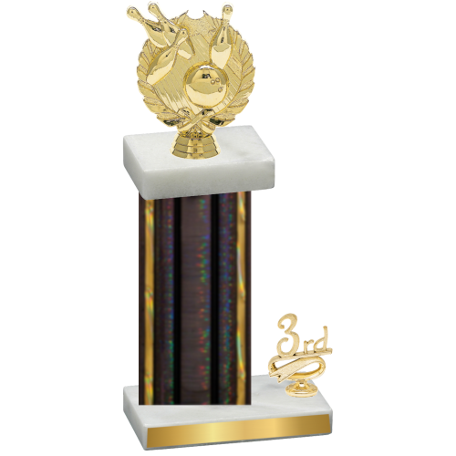 Accented Single Black Glacier Third Place Bowling Trophy