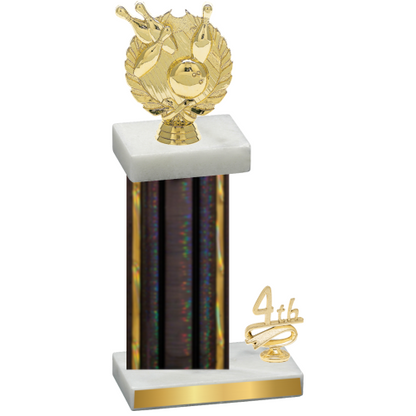 Accented Single Black Glacier Fourth Place Bowling Trophy