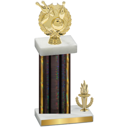 Accented Single Black Glacier Victory Bowling Trophy