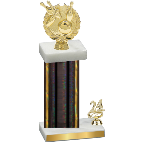 Accented Single Black Glacier Year Bowling Trophy