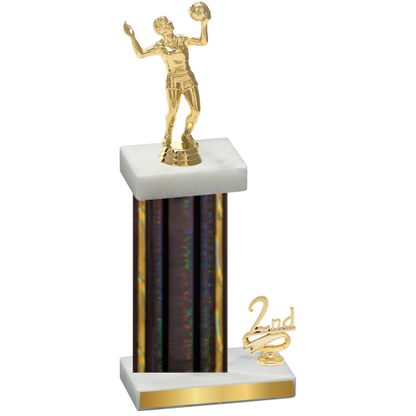 Accented Single Black Glacier Second Place Volleyball Trophy