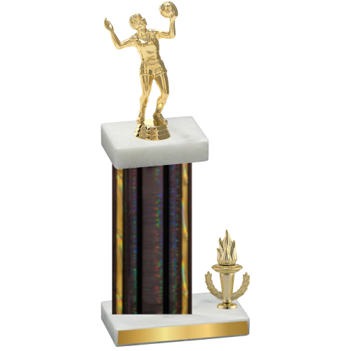 Accented Single Black Glacier Victory Volleyball Trophy