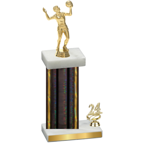 Accented Single Black Glacier Year Volleyball Trophy