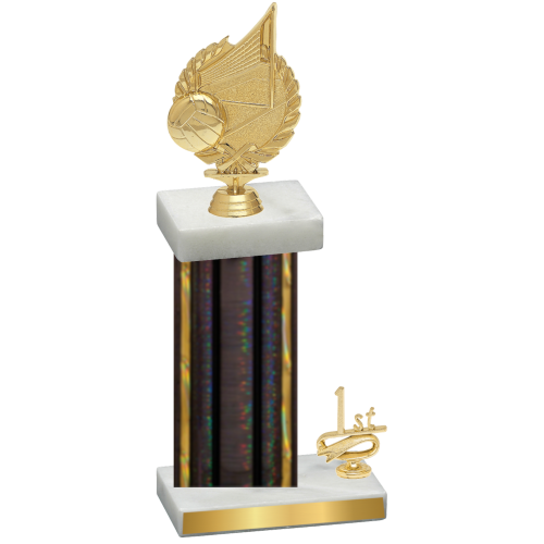 Accented Single Black Glacier First Place Volleyball Trophy