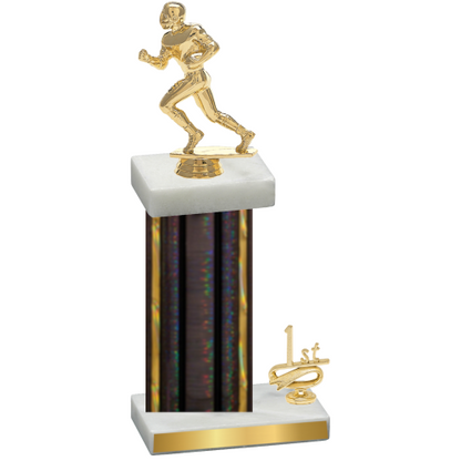 Accented Single Black Glacier First Place Football Trophy