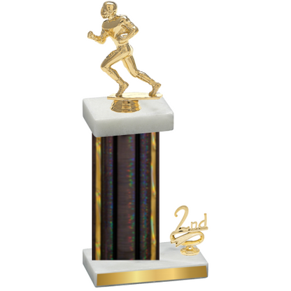 Accented Single Black Glacier Second Place Football Trophy