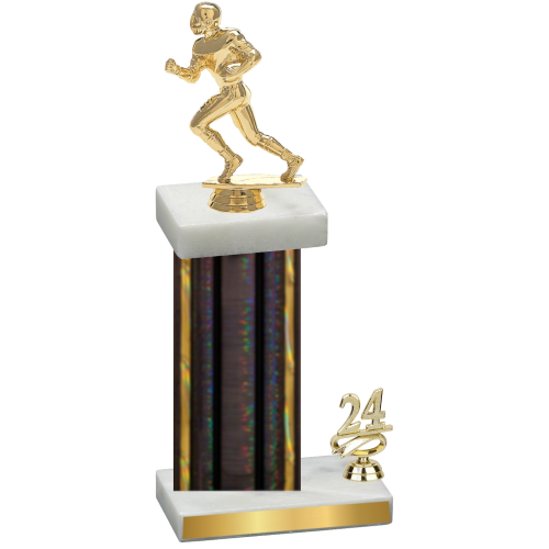 Accented Single Black Glacier Year Football Trophy