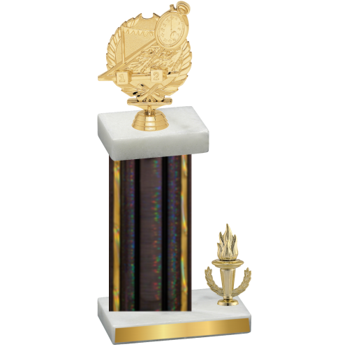 Accented Single Black Glacier Victory Swimming Trophy