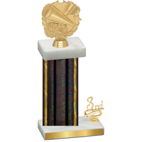 Accented Single Black Glacier Third Place Cheerleading Trophy