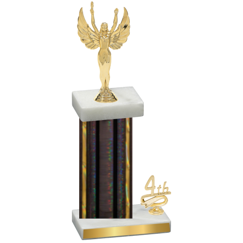 Accented Single Black Glacier Fourth Place Victory Trophy