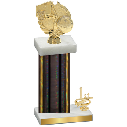 Accented Single Black Glacier First Place Basketball Trophy