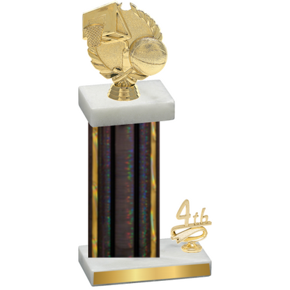 Accented Single Black Glacier Fourth Place Basketball Trophy