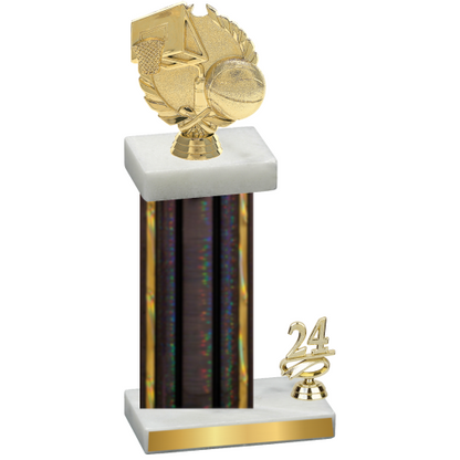 Accented Single Black Glacier Year Basketball Trophy