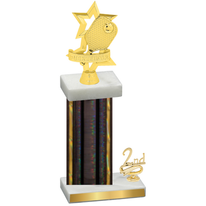 Accented Single Black Glacier Second Place Pickleball Trophy