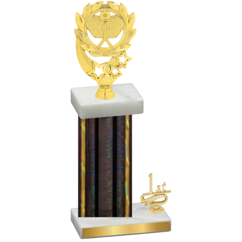 Accented Single Black Glacier First Place Pickleball Trophy