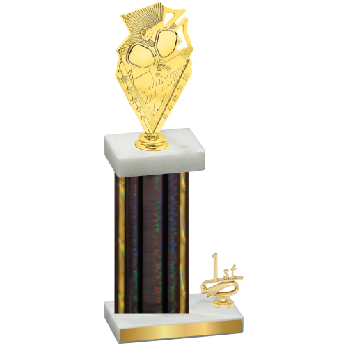 Accented Single Black Glacier First Place Pickleball Trophy