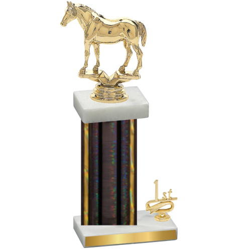 Accented Single Black Glacier First Place Horses Trophy