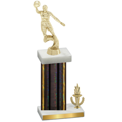 Accented Single Black Glacier Victory Basketball Trophy