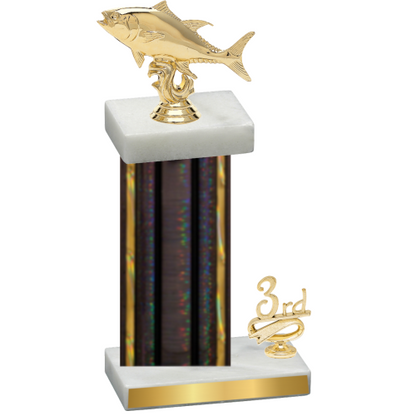 Accented Single Black Glacier Third Place Fishing Trophy