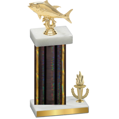 Accented Single Black Glacier Victory Fishing Trophy