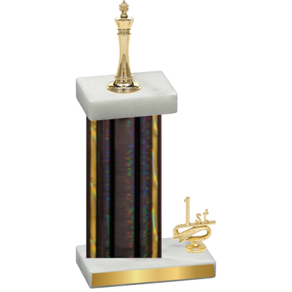 Accented Single Black Glacier First Place Chess Trophy