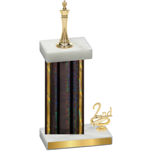 Accented Single Black Glacier Second Place Chess Trophy