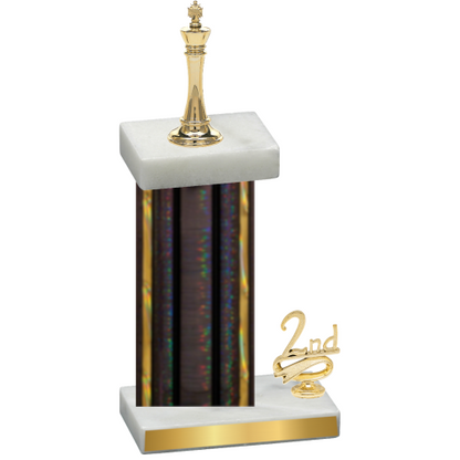 Accented Single Black Glacier Second Place Chess Trophy