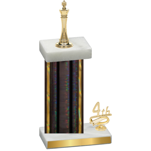 Accented Single Black Glacier Fourth Place Chess Trophy