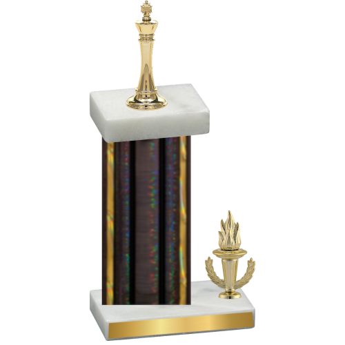 Accented Single Black Glacier Victory Chess Trophy